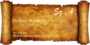 Szőcs Albert névjegykártya
